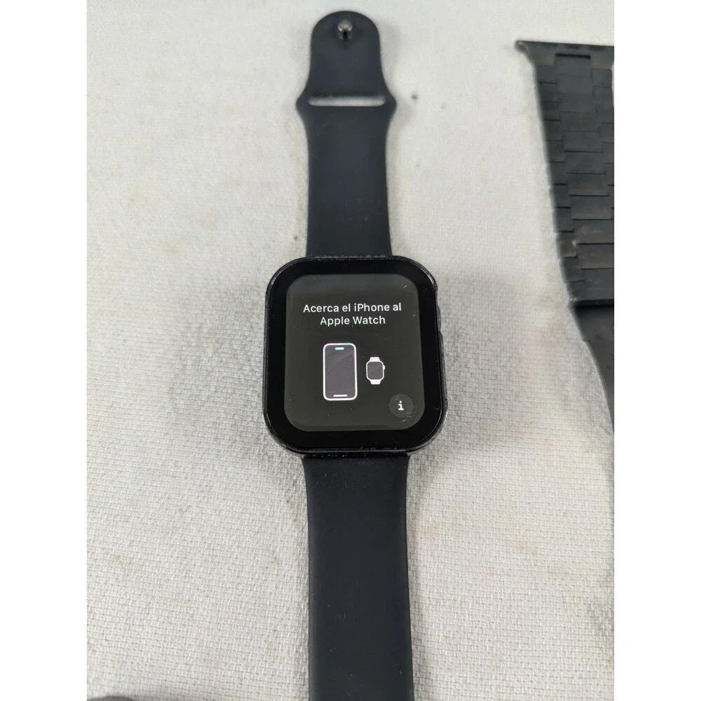 Apple Watch SE 44mm Space Gray Aluminum GPS Smartwatch Bundle Extra Bands